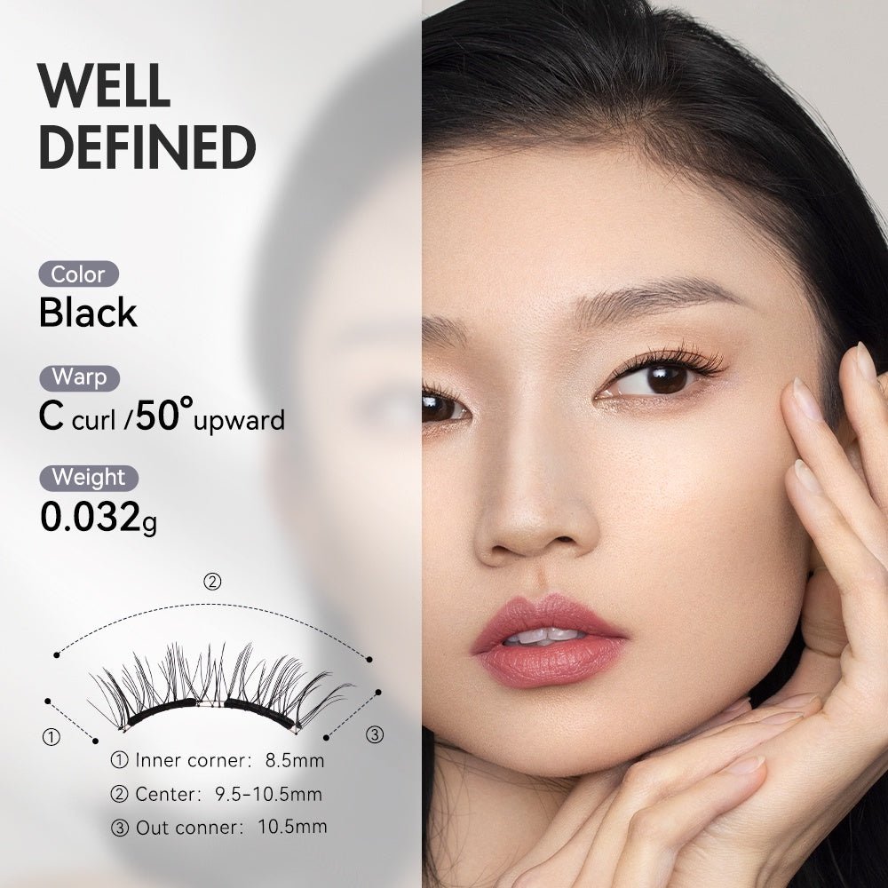 Wosado double magnetic lashes - Natural Black - KAYSHE